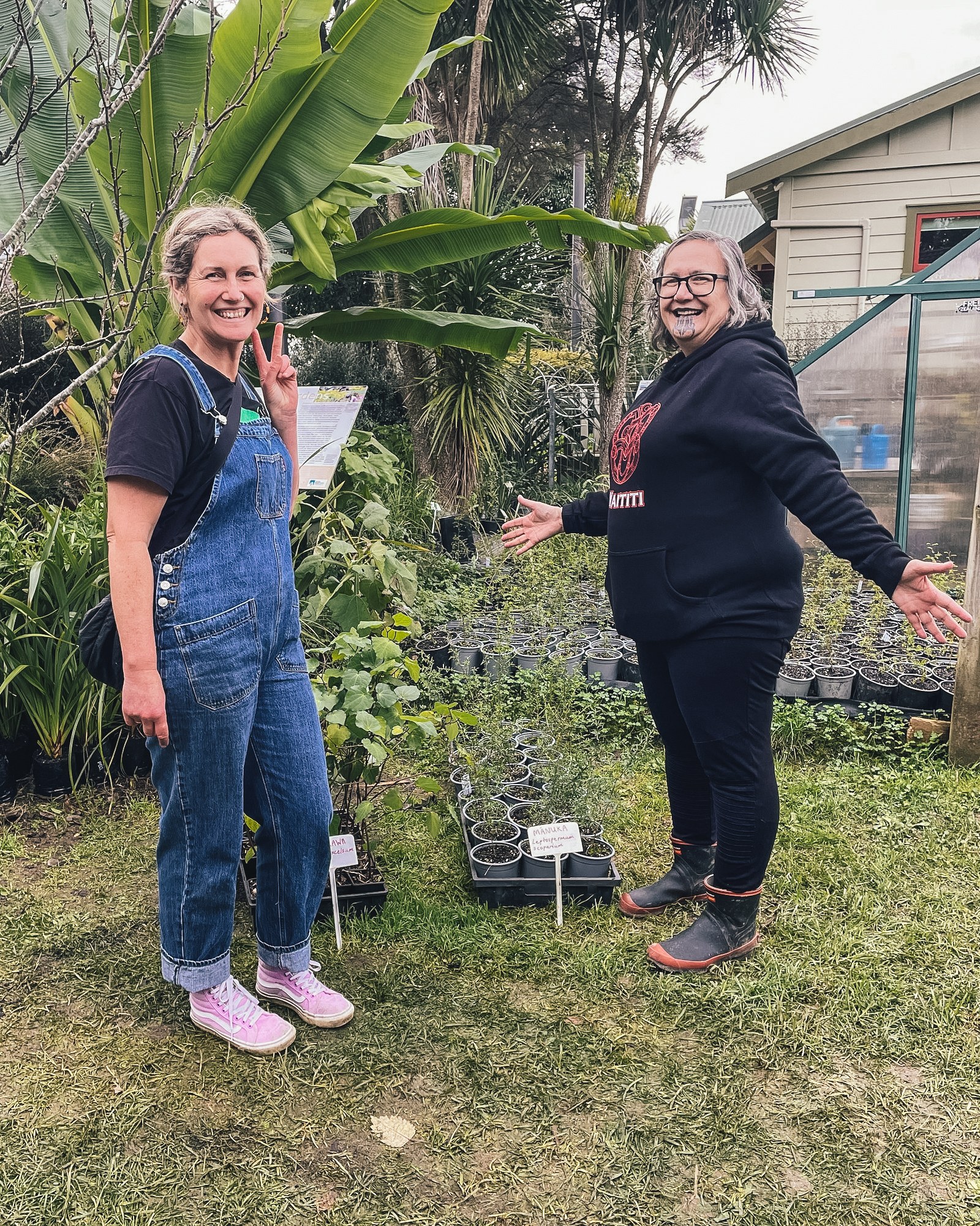 We're OFFICIALLY out of stock of free plants! A huge thank you to the 400(!) of you who each took a plant home as part of the Go Native campaign. We are so excited that they're going into backyards where they'll continue to be cared for. 

While we don't have any more to give away, you can still buy some varieties of native plants from our community nursery via click and collect (you know where to find the link). 

Cheers to @aklcouncil for supporting the giveaway, and to our legendary volunteers for growing these plants with aroha. 

Photo of a very thrilled Eve and Juanita at last weekend's giveaway.