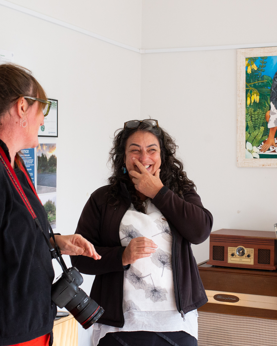 Some favourite moments from the presentation of the Whau Local Hero Portrait by artist Monica Paterson to our Nature team member Pam. 

She didn't really want us to make a big deal of it, but how could we not? 😉

---

The Whau Local Hero Portrait project celebrates the remarkable people who make a difference in our community, honouring them with a painted portrait they and their families can treasure. 

Pam with her moko
Acrylic on tapa cloth gifted to the artist by her aunty
By @monicapaterson, 2026
Project initiated by: @jeanbuzz and @whauthepeople