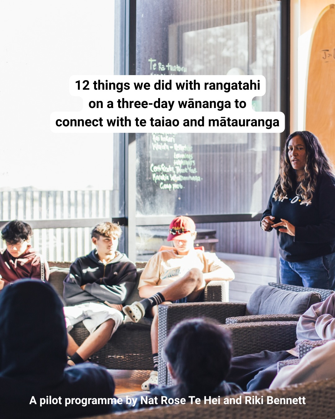 It all started with two simple questions - Māori rangatahi know te taiao, so how can we inspire them to choose environmental care as a career path? And how can they draw on their ancestors’ mātauranga to address some of today’s big issues, like climate change and the biodiversity crisis?

Last month we ran our first ever rangatahi leadership programme at Muriwai, led by our Nature team leader Nat Rose Te Hei (Te Whānau-a-Apanui, Ngāti Porou, Tainui, Tūwharetoa) and Auckland Council Parks Ranger Riki Bennett (Ngāti Pikiao, Ngāti Whakaue, Ngāti Rangitihi, Te Arawa, Ngāti Porou). 

We spent three days learning about taonga tuku iho, and about what it means to care for te taiao and community. We connected with local hapū Te Taoū, and we heard from exceptional Māori leaders about goal-setting and checking in with your tinana, your wairua, and the hauora of those around you.

These three days were just the beginning. Our hope is that this gave them an experience with nature that will shape their ambitions, their career pathways to employment, and their understanding of who they are in the world as ‘Rangatira’.

If that sounds like a kaupapa you can get behind, get in touch. We’d love to run this again and are seeking collaborators and funders. 

Ngā mihi to these West Auckland taiohi for joining our pilot programme, to their whānau for trusting us, to their kaiako who saw their leadership qualities and nominated them, to the @muriwaisurfclub for hosting, and to @akltransport and @hapaitehauora for their support. 

Huge thank you to:

Dave Mercer - Te Taoū
Ellen Moore - Muriwai Resident
Stewart Whyte - Te Manaaki Taiao
Zak Bogdan - Muriwai resident and project lead for ‘Scars on the Land’ 
Eric Hodge - Auckland Council Muriwai Park Ranger
Matt Rua - Ngāti Whātua ki Ōrākei
Boyd Steel - Pest Free / Muriwai Deli 
Kat and Sara - @muriwaibeachhorsetreksofficial 
Green Bay High School @greenbayhighnz 
Kelston Boys’ High School @kelstonboyshighschool 
Kelston Girls College @kelstongirlscollegenz